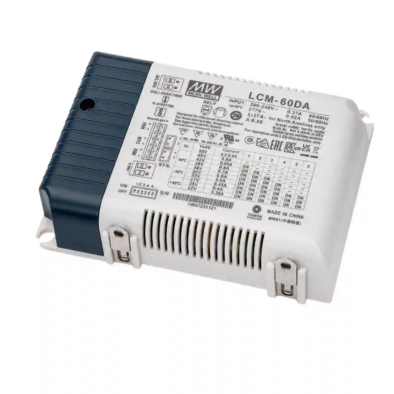 DALI LED regulovatelný proudový zdroj Mean Well LCM-60DA 60W